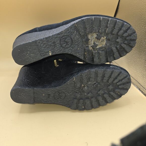 Michael Kors Rory Womens Black Suede Faux Sherpa Wedge Classic Booties Size 6 M - Picture 7 of 10